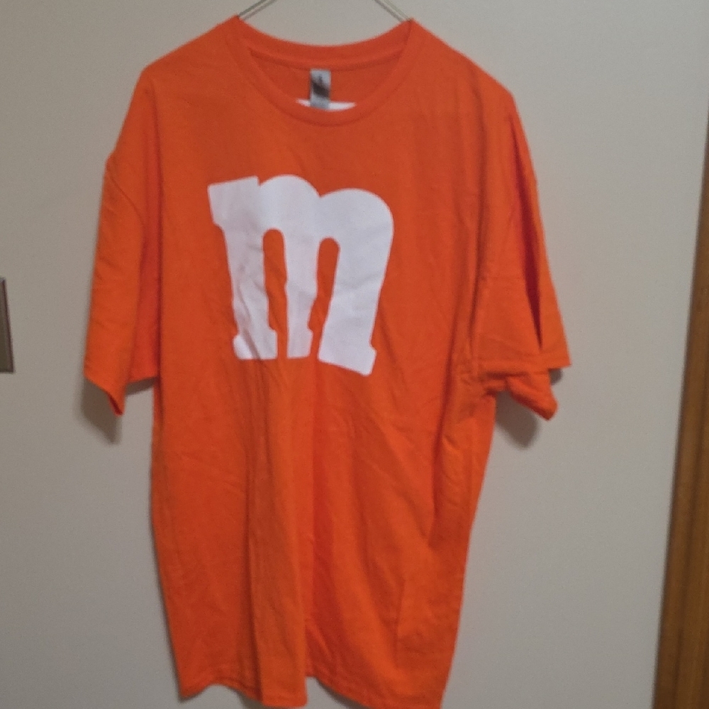 Gildan Orange Tee with White Graphic